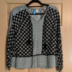 Black and White Blouse